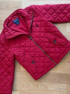 Polo Ralph Lauren girls quilted red jacket Size 4/4T